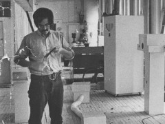 Juan Downey at his studio an 20 East 20th street, NY, 1975. Photo credit: Bermudez