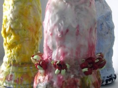 Encaustic, plastic, plaster and mixed media, Dimensions variable