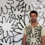 Stéphane Ducret in his studio in front of Untitled,