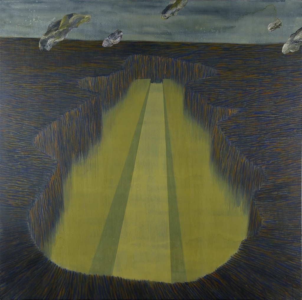 De la serie Origen de la catástrofe, "Espejismo", 2009, óleo y acrílico sobre tela 200 x 200 cm