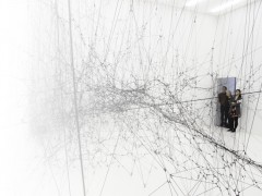 30.04 - 23.08/2015
Sørlandets Kunstmuseum, Oslo
Sørlandets Kunstmuseum is proud to present a work by the renowned Argentinian artist and architect Tomás Saraceno. For the installation 14 Billions (Working Title) (2010) Saraceno has created an oversized model of the web of a Black Widow spider.