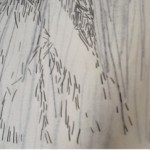 Dibujo táctil para ser creciente, carbón sobre tres capas de papel traslucido de 510 x 120 c.m, 2009