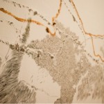 Vegetal maquiníco, Dibujo abierto al público, técnica mixta sobre la pared, 2009