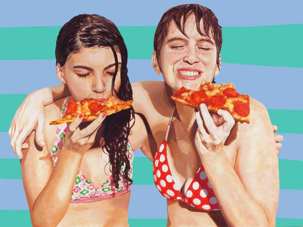 Maria Raquel and Maya with Pizza No. 2