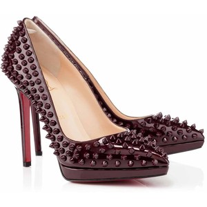 christian louboutin Lady Peep pumps Black patent leather tonal spike studs
