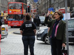 Action undertaken during the Edinburgh Festival involving 10 people walking the streets 2011