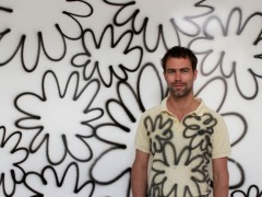 Stéphane Ducret in his studio in front of Untitled,