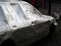 Ford Sierra Rural cubierto con membrana asfáltica aluminizada.