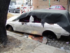 Ford Sierra Rural cubierto con membrana asfáltica aluminizada.