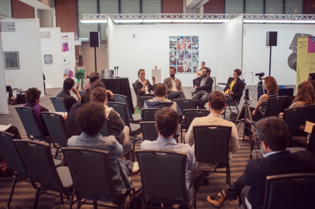 Roundtable “Is Mexico City a New Berlin?” featuring Sophie Goltz, Chris Sharp, and Pedro Reyes, moderated by Polina Stroganova.