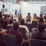 Roundtable “What is a Latin American Artist Today?” featuring Arturo Hernández Alcázar, Nataila Valencia, and Pia Camil, moderated by Daniel Montero.